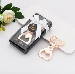 50 sztuk Deer Otwieracz do butelek Gold Stag Porusza Otwieracza Ślub Ślub Prace Rustykalne Party Prezenty Urodzinowe Bridal Bridal Baptism Keepsake Sn6069