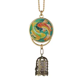 Blank Pendant Sublimation Air Fresheners Thermal Transfer Printing Freshener Customized DIY Gift Round Pendants Bird Cage Ornaments A02