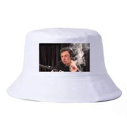 Cloches Men Women Print Elon Musk Smoking Bucket Hat Fashion Summer Hats Unisex Fisherman Caps Panama Cap Gorras