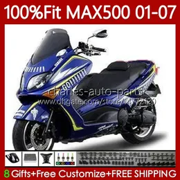 Injection Fairings For YAMAHA TMAX500 T-MAX500 MAX-500 TMAX-500 T MAX500 Blue GO!!!! 01 02 03 04 05 06 07 109No.38 TMAX MAX 500 XP500 2001 2002 2003 2004 2005 2006 2007 Kit