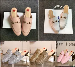 Tasarımcı Princetown Kadın Terlik Erkek Loafer'lar Hakiki Deri Dana Sandalet G Rahat Ayakkabılar Metal Toka Parmak Arası Terlikler Dantel Kadife Tembel Dupe Terlik ile Kutu