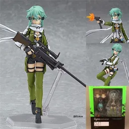 Cute Anime Sword Art Online Figura Brinquedos Figma 241 Sinon Asada Sao 2 PCV Figurka Kolekcja Model Kids Toys Doll 15 CM C0323