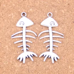 39 st antikviteter Silver Bronze Plated Fish Bone Charms Pendant DIY Halsband Armband Bangle Findings 42 * 21mm