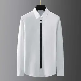 Märke Shirts Men Långärmad Business Klänning Formell Klänning Skjortor Solid Färg Slim Social Party Visa Chemise Homme Male Kläder 210527