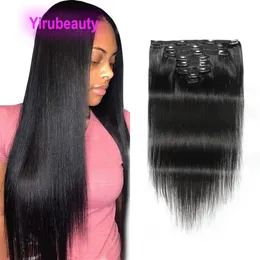 Peruvian Human Hair Three Pieces Clip In Hairs Extensions Silky Straight 3 PCS/lot Kinky Curly Yaki Deep Wave Yirubeauty