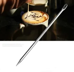 200pcs Useful Stainless Steel Coffee Art Needles Barista Cappuccino Latte Espresso Coffee-Decorating Pen Art-Household Kitchen Cafe Tool SN2939