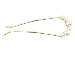 Kryształ w kształcie litery U Rhinestone Pearl Updo Hairpin Włosy Pin Clip Stick Fork 2 Prong Clips Chignon