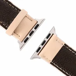 Luxury Real Leather strap for Apple Watch Band 38MM 40MM 42MM 44MM iwatch bands Trendy Replacement Watchbands Bracelet Fashion Stripes Stitc