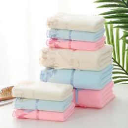 Towel Super Soft Absorbent Bath Set Solid Color Lace Embroidery Hair Drying Cartoon Print Bathroom Washcloth Face Towels