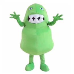 Halloween grön bakterie maskot kostym högkvalitativ tecknad plysch djur anime tema tecken vuxen storlek jul karneval fancy klänning