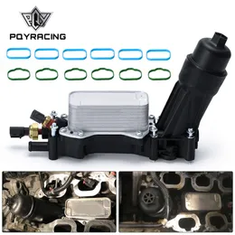 Adaptador de alojamento de filtro de filtro de óleo de motor com sensores Gaxetas para Jeep Dodge Chrysler 14-17 3.6L V6 68105583AF Alumínio PQY-OCF03