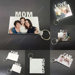 MDF Sublimation Blank Keychain Tillbehör Party levererar Creative DIY nyckelringar för kvinnor festlig gåva