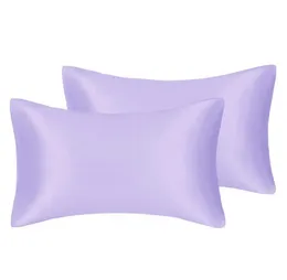 1lot2pcs Solid Silkesly Satin Silk Hair Antistatic Pillow Case Cover For Home Skin Care Pudowcase Queen King Full Size289G