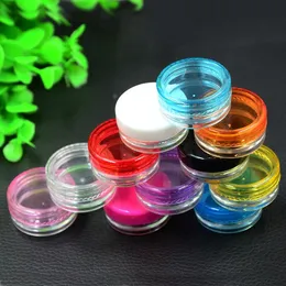 3ML Clear Base Empty Plastic Container Jars Pot 3 Gram Size For Cosmetic Cream Eye Shadow Nails Powder Jewelry Containers 5000pcs