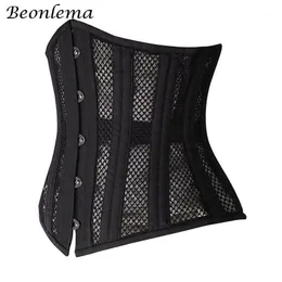 Bustini Corsetti Corsetto per donna Sexy Steampunk 24 Ossa d'acciaio Vita Trainer Cinghie modellanti Nero Guaina dimagrante Cintura Plus Size