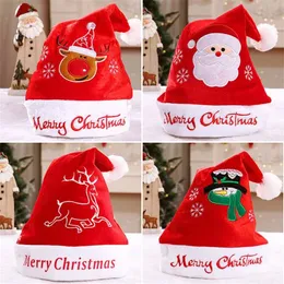 Dorosły Boże Narodzenie Party Hat Red Santa Claus Snowman kapelusze 30x40cm mężczyzn kobiet xmas dekoracji czapka