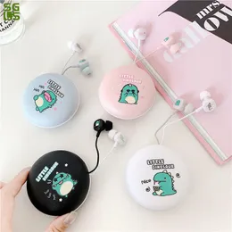 Cell Phone Handsets Headphones Wired Cartoon Dinosaur Earphone Earphones With Microphone Headset MIC Earplugs Handfree In Ear Earbuds