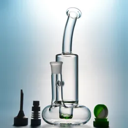 Cachimbos de água de 10 polegadas Copo transparente Bong Tornado Cyclone Perc Narguilés Turbina Disco Tubos de água 18 mm Junta fêmea Óleo Dab Rig Bend Tubo com tigela WP146