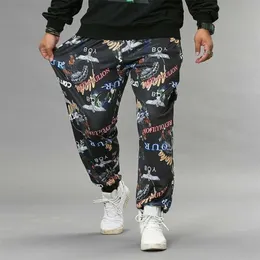 Hiphop Długie spodnie Mężczyźni Streetwear Loose Jogger Moda Druku Dresy Siłownia Sport Pantalones Plus Rozmiar 6XL 7XL 8XL 211021