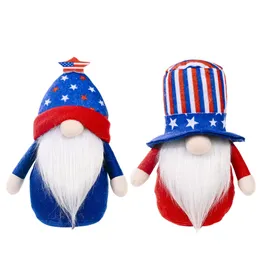 Amerykański Dzień Niepodległości Party Topper Doll Dwarf Ornamenty Dekoracje Gnome Pluszowe Figurki Home Decor Akcesoria