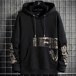 Anbican Fashion Black Drukowane Kapturem Mężczyźni Hip Hop Streetwear Pullover Bluzy ponadgabarytowe Męskie Hoody Topy Plus Size 8XL 211014