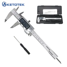 Digital Vernier Caliper 6 tum 150mm Rostfritt stål Elektroniskt metallmikrometer Djupmätningsverktyg 210922