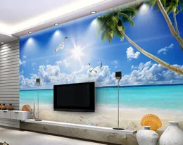 home improvement Coconut Sea View wallpaper bedroom wallpapers for walls photo mural