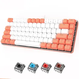 Mekanisk Gaming Anti-Ghosting Gamer Set Med Justerbar USB Wired PC Vit Bakgrundsbelysning ABS KeyCaps Pink Keyboard