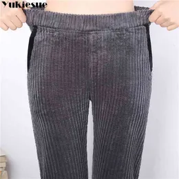 Autunno Donna Pantaloni di velluto a coste Pantalon Mujer Pantaloni Harem in vita elastica Plus Size 3XL Pantaloni sportivi casual Pantaloni skinny 210519