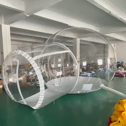 wholesale 4M 5M Outdoor Rental Camping Clear Transparent Inflatable Bubble Tent/Crystal Dome house With Tunnel single room