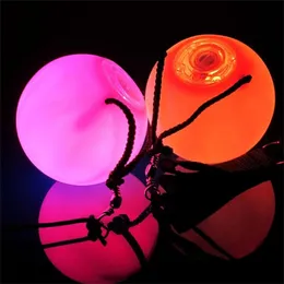 WITUSE 1/2/4 Pcs Professional Belly Dance Level Hand Props Round Colorful LED POI Thrown Balls Stage Performance Accessories 211216