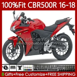 Wtryskiwacze Formy Formy dla Honda CBR500 CBR 500 R RR CC 500R 500CC CBR500R 16 17 18 Ciało 111NO.58 CBR500RR Gloss Red 2016 2017 2018 CBR500CC 16-18 OEM Bodywor