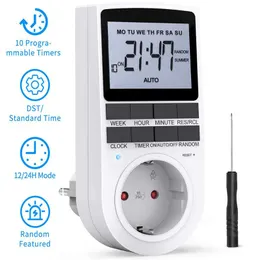 Timers EU 16A 120V Relä LCD Digital Weekly Programmerbar Plug i Timer Switch Socket/Electronic Socket