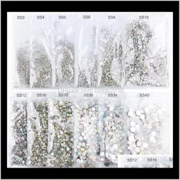 Crystal ab flat back back rhinestone decoration ss3-ss50 3d glass nail artonshones mixed size size rotones accessories ig1tv wyzqx