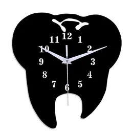 Zegary ścienne 1 PC Kreatywne zęby Horloge 3D DIY Akrylowe Lustrzane Naklejki Dekoracji Home Decoration Salon Igła kwarcowa
