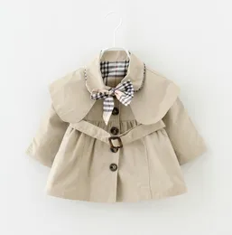 Baby Mädchen Schleie Mäntel Kinder Kleidung Mädchen Trenchcoat Kinder Jacke Kleidung Frühling Graben Wind Staub Oberbekleidung