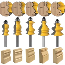 Power Tool Sets 8mm Shank Architectural Cemented Carbide Molding Router Bit Trimming Wood Milling Cutter For Woodwork