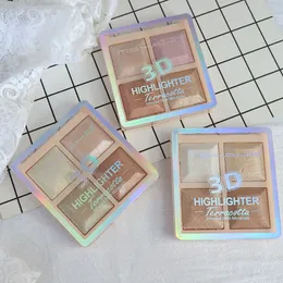 4 kolory Highlighter Długotrwały makijaż Twarzy Kontur Shimmer Proszek Iluminator Highlighter Paleta