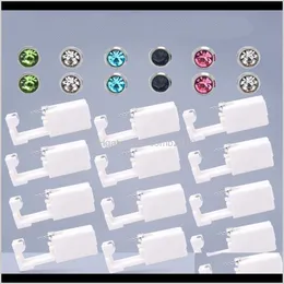 Eng￥ngs steril ￶rat piercing enhet brosket tragus spiral piercing pistol ingen sm￤rta piercer verktygsmaskin kit stud v￤ljer design 0492 sqim b08n7