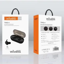 TWS 4 블루투스 5.0 이어폰 미니 무선 이어 버드 터치 컨트롤 스포츠 귀에 스테레오 무선 헤드셋 핸드폰 헤드폰