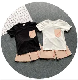 Sommarflickor Pojkar Kläder Satser Lyxiga barn T Shorts Outfits för Tag Baby Toddler Tracksuits Kids kläder