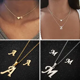 Pendant Necklaces 2021 A-Z Alphabet Necklace Tiny Heart Initial For Women Girls Kids Personalize Jewelry 26 Letter Collier