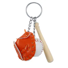 Llavero 3D forma de béisbol llaveros cuero multicolor hombres bolsas coche llavero anillo simulado tenis béisboles llaves llaves parejas amante regalo para mujer joyería