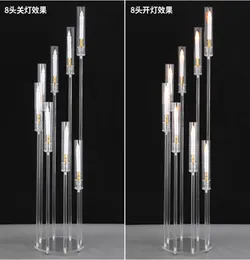 New Style withoutLED Light )Tall Gold Wedding Floor Stand Candelabra for Walkway Pillar Stand Wedding and Party Decoration senyu539