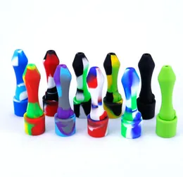 Mini Silicone Nectar Collectors Tobak Handr￶r med titan Nagel Torra ￶rt R￶kning Oil Rig Nector Collector r￶kr￶r 10 mm