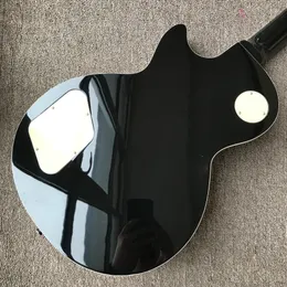 Czarna gitara elektryczna, palisandowa podstrunnica, 3 pickups, przezroczysty czarny płomień klonowy górna gitara elektryczna