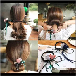 Mode Kvinnor Head Band Magic Making Tool Ribbon Flower Pearls Bun Sgzwj Zkit2