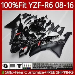 Injection Fairings For YAMAHA Matte black YZF-R6 YZF R6 600 R 6 YZF-600 YZFR6 08 09 10 11 12 2013 2014 2015 2016 99No.176 YZF600 2008 2009 2010 2011 2012 13 14 15 16 OEM Body