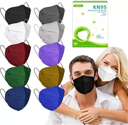 Kn 95 máscara desechable protectora de 5 capas máscara de cara con mascarilla de filtro de hinchado de fusión en stock DHL rápido