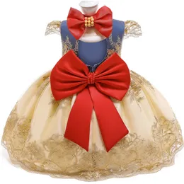Första födelsedagsklänning för 1 2 år gammal spetsfest Prinsessan julkostym född 1:a dopklänning
